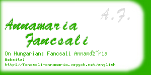 annamaria fancsali business card